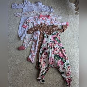 Set Of 5 Baby Girl Onsie - 9 M